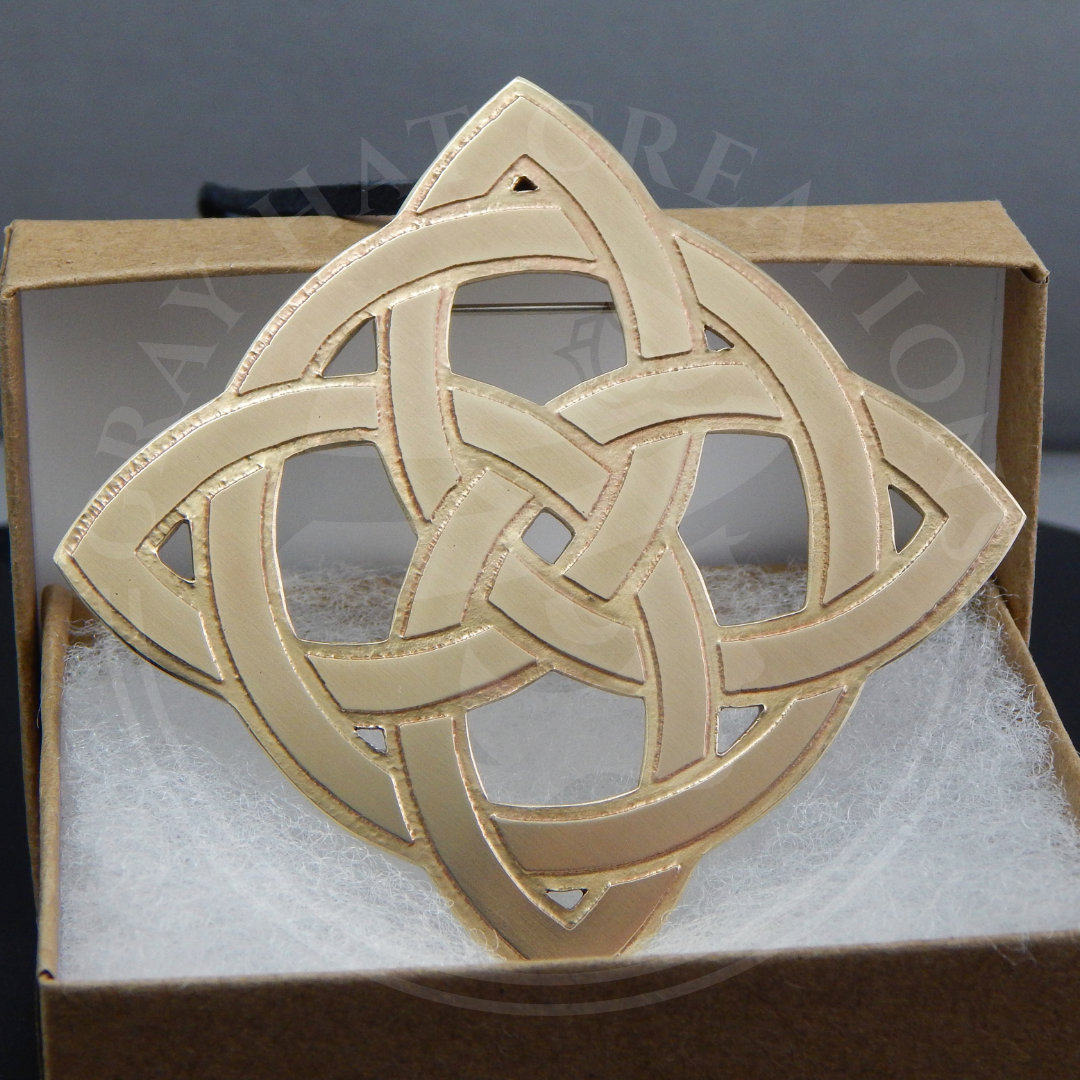 Brass Celtic pin and pendant