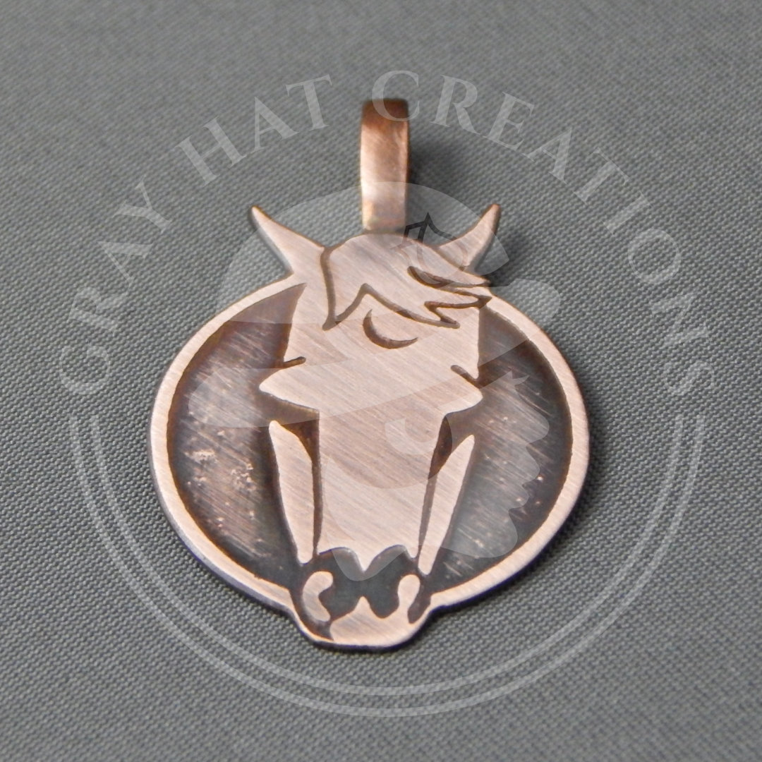 Custom copper horse pendant