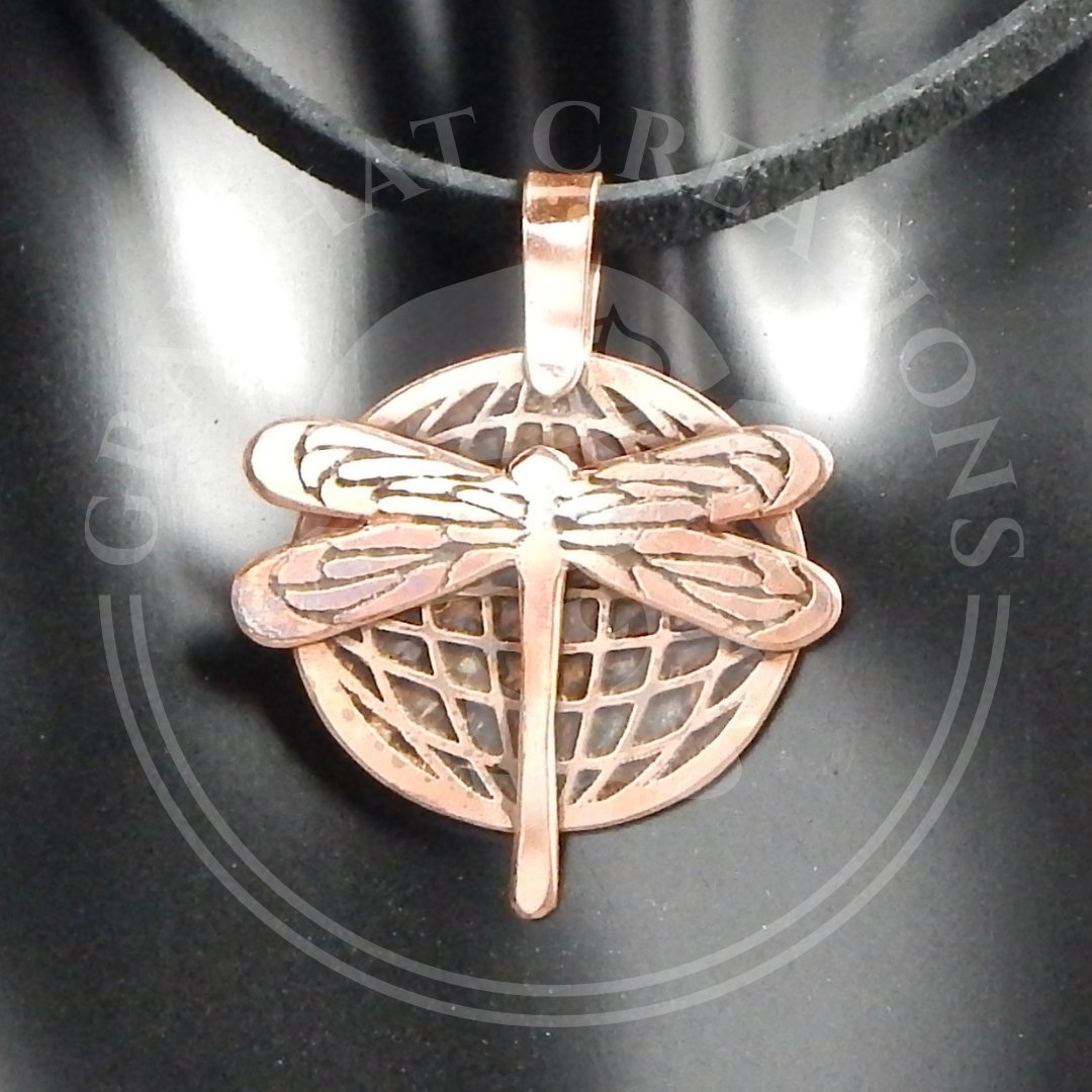 Copper custom dragonfly  pendant